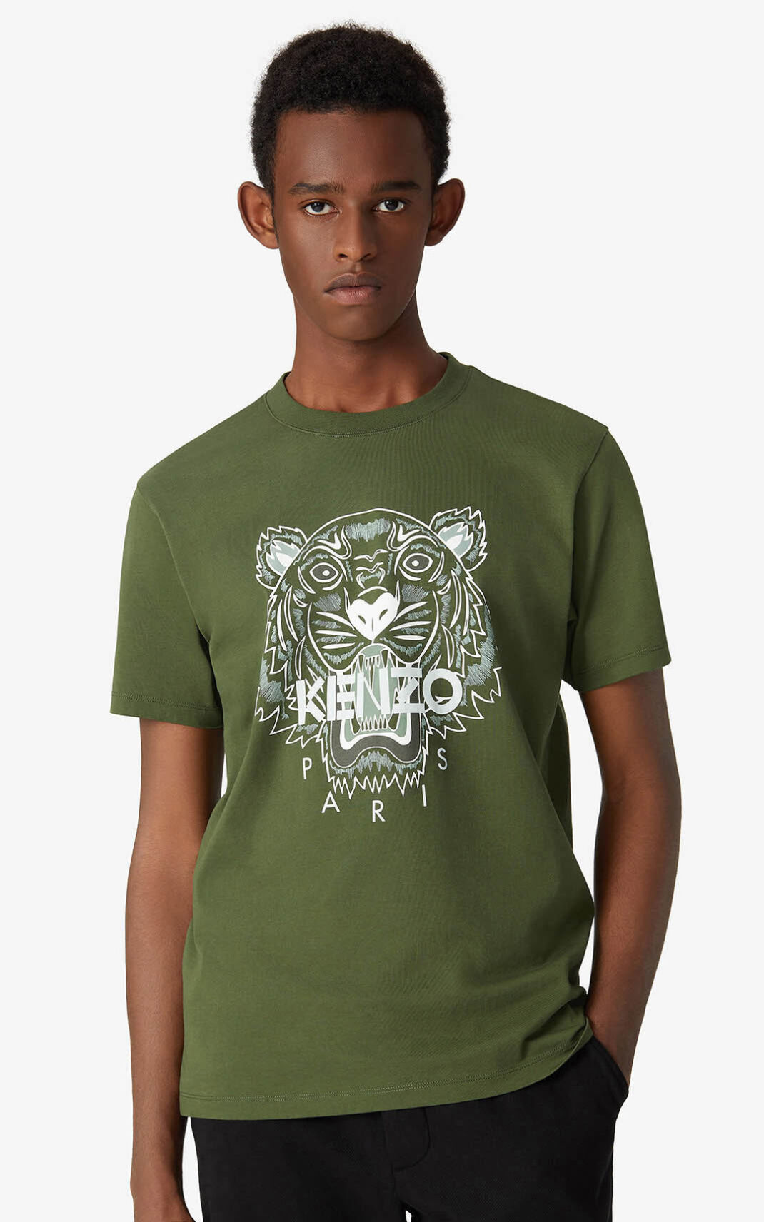 Kenzo Tiger T-shirt Heren DonkerKhaki | 25760BSZV